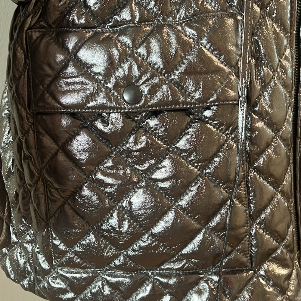Frame Denim Metallic Quilted Puffer Jacket - Picture 7 of 9